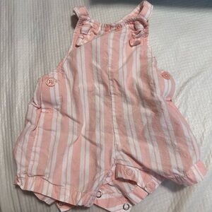 Pink and White Striped Baby Romper
